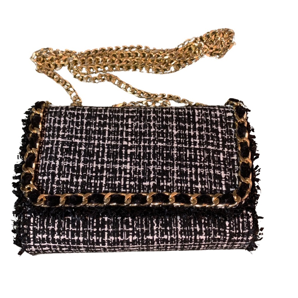 Chico’s Black and White Tweed Shoulder Bag